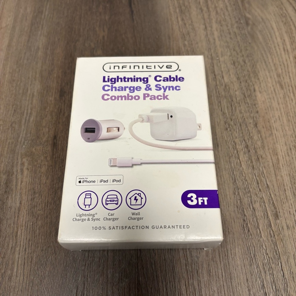 3ft *SUPER FAST CHARGING*Infinitive Lightning Cable Combo CAR/Wall ChargerPack